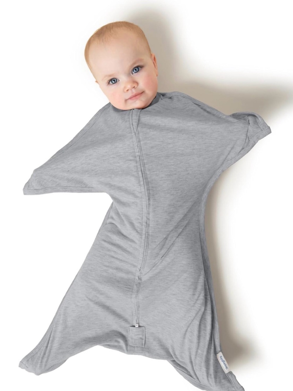 Sleeping Baby Sleep Sack Swaddle - Grey, Size 4-8 months